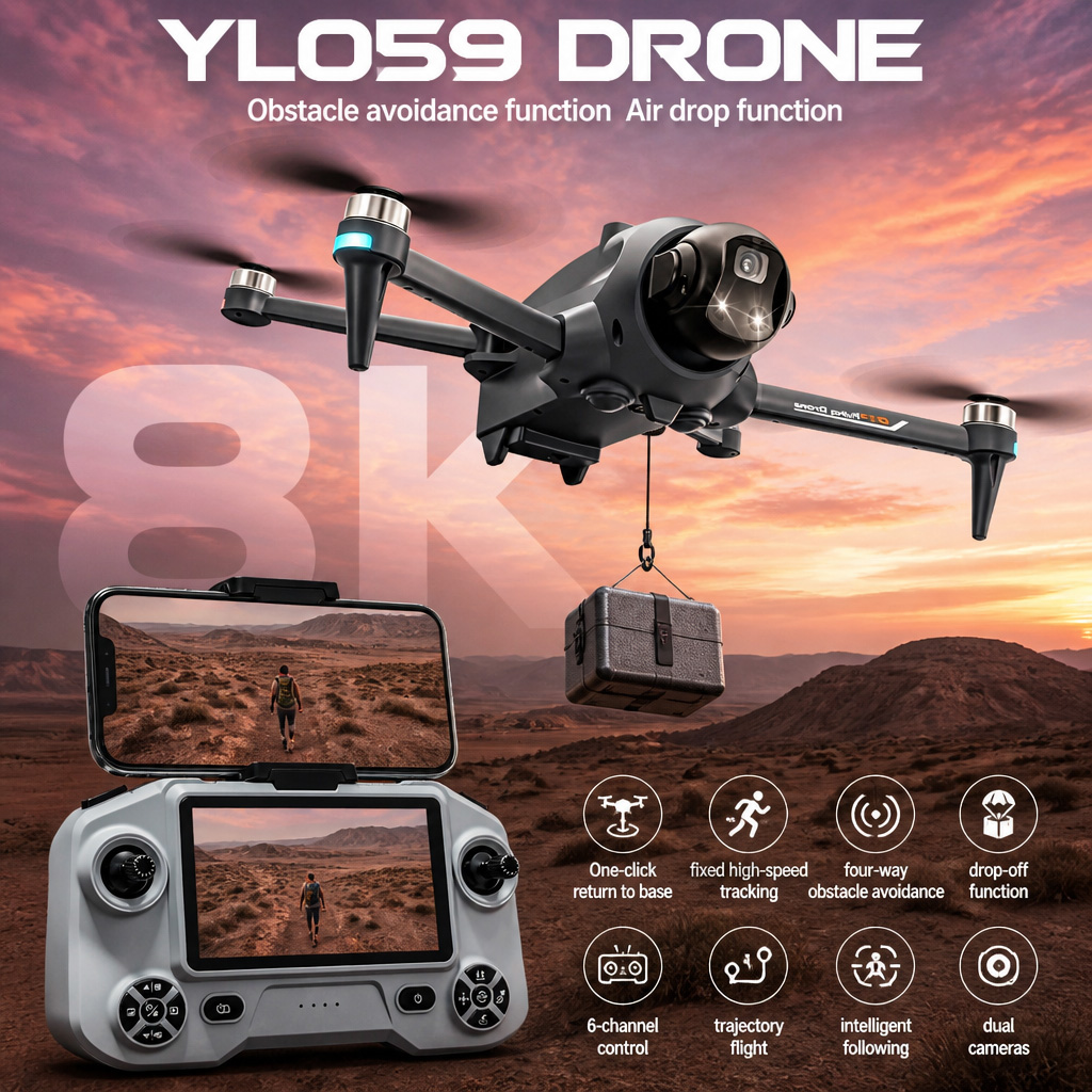 Drone Mapping - NOVO Drone YL059 com GPS, Retorno